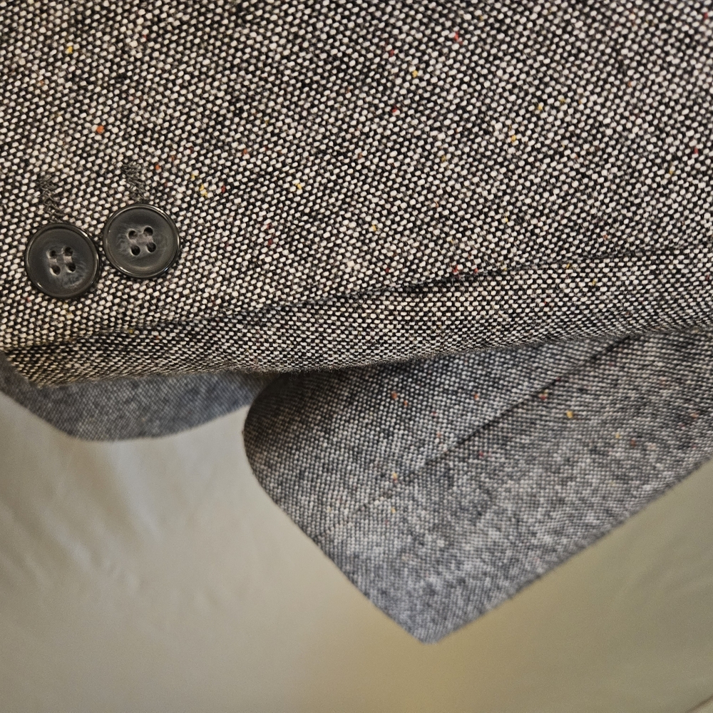 Men's H&M Tan Slim Fit Tweed Blazer Jacket Size 42R - Picture 15 of 16